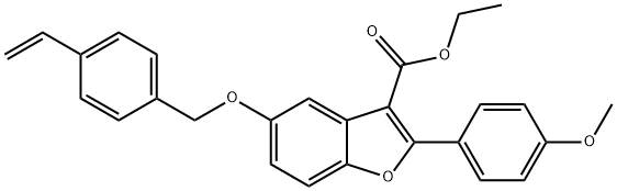 ethyl 2-(4-methoxyphenyl)-5-[(4-vinylbenzyl)oxy]-1-benzofuran-3-carboxylate 结构式