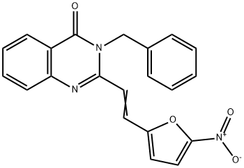 3-benzyl-2-(2-{5-nitro-2-furyl}vinyl)-4(3H)-quinazolinone 结构式