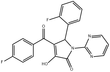 4-(4-fluorobenzoyl)-5-(2-fluorophenyl)-3-hydroxy-1-(2-pyrimidinyl)-1,5-dihydro-2H-pyrrol-2-one 结构式