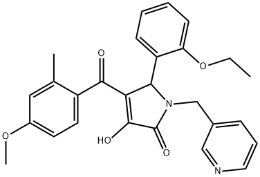 5-(2-ethoxyphenyl)-3-hydroxy-4-(4-methoxy-2-methylbenzoyl)-1-(pyridin-3-ylmethyl)-1,5-dihydro-2H-pyrrol-2-one 结构式