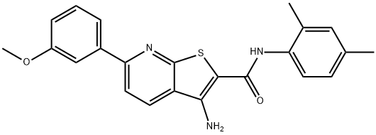 3-amino-N-(2,4-dimethylphenyl)-6-(3-methoxyphenyl)thieno[2,3-b]pyridine-2-carboxamide 结构式