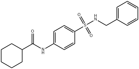 N-{4-[(benzylamino)sulfonyl]phenyl}cyclohexanecarboxamide 结构式