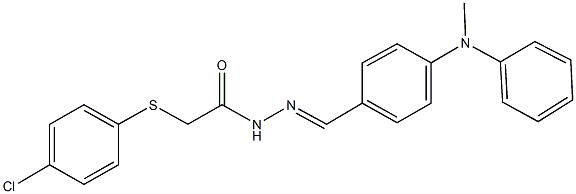 2-[(4-chlorophenyl)sulfanyl]-N'-[4-(methylanilino)benzylidene]acetohydrazide 结构式