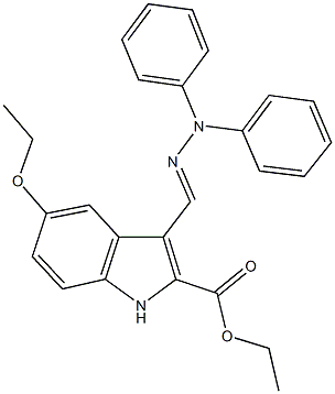 ethyl 3-(2,2-diphenylcarbohydrazonoyl)-5-ethoxy-1H-indole-2-carboxylate 结构式