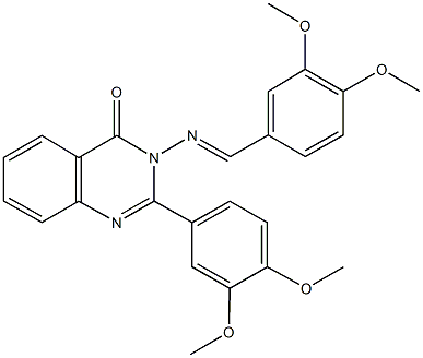 3-[(3,4-dimethoxybenzylidene)amino]-2-(3,4-dimethoxyphenyl)-4(3H)-quinazolinone 结构式