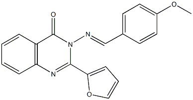 2-(2-furyl)-3-[(4-methoxybenzylidene)amino]-4(3H)-quinazolinone 结构式