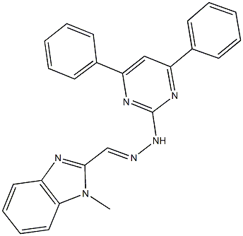 1-methyl-1H-benzimidazole-2-carbaldehyde (4,6-diphenyl-2-pyrimidinyl)hydrazone 结构式