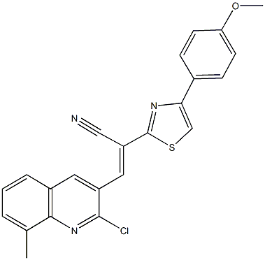 3-(2-chloro-8-methyl-3-quinolinyl)-2-[4-(4-methoxyphenyl)-1,3-thiazol-2-yl]acrylonitrile 结构式