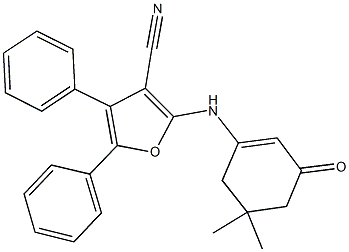 2-[(5,5-dimethyl-3-oxo-1-cyclohexen-1-yl)amino]-4,5-diphenyl-3-furonitrile 结构式