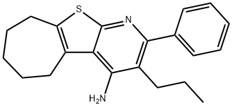 2-phenyl-3-propyl-6,7,8,9-tetrahydro-5H-cyclohepta[4,5]thieno[2,3-b]pyridin-4-amine 结构式