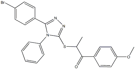 2-{[5-(4-bromophenyl)-4-phenyl-4H-1,2,4-triazol-3-yl]sulfanyl}-1-(4-methoxyphenyl)-1-propanone 结构式