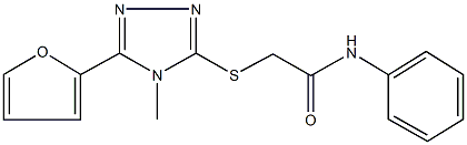2-{[5-(2-furyl)-4-methyl-4H-1,2,4-triazol-3-yl]sulfanyl}-N-phenylacetamide 结构式