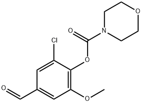 2-chloro-4-formyl-6-methoxyphenyl morpholine-4-carboxylate 结构式