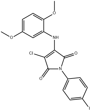 3-chloro-4-(2,5-dimethoxyanilino)-1-(4-iodophenyl)-1H-pyrrole-2,5-dione 结构式