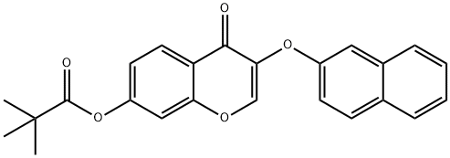 3-(2-naphthyloxy)-4-oxo-4H-chromen-7-yl pivalate 结构式