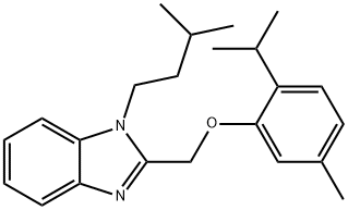 1-isopentyl-2-[(2-isopropyl-5-methylphenoxy)methyl]-1H-benzimidazole 结构式