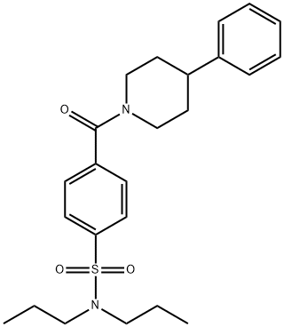 4-[(4-phenyl-1-piperidinyl)carbonyl]-N,N-dipropylbenzenesulfonamide 结构式