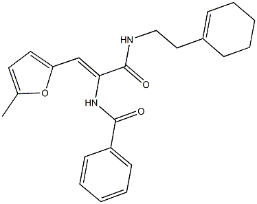 N-[1-({[2-(1-cyclohexen-1-yl)ethyl]amino}carbonyl)-2-(5-methyl-2-furyl)vinyl]benzamide 结构式