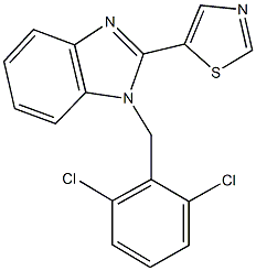 1-(2,6-dichlorobenzyl)-2-(1,3-thiazol-5-yl)-1H-benzimidazole 结构式