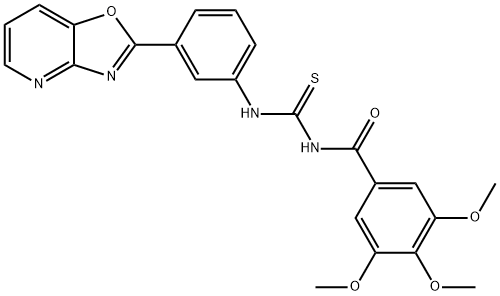 N-(3-[1,3]oxazolo[4,5-b]pyridin-2-ylphenyl)-N'-(3,4,5-trimethoxybenzoyl)thiourea 结构式