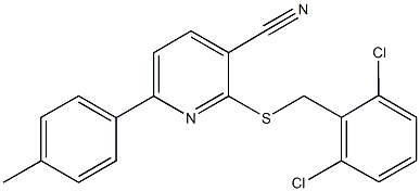 2-[(2,6-dichlorobenzyl)sulfanyl]-6-(4-methylphenyl)nicotinonitrile 结构式
