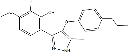 2-methyl-3-(methyloxy)-6-{5-methyl-4-[(4-propylphenyl)oxy]-1H-pyrazol-3-yl}phenol 结构式