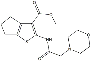 methyl 2-[(4-morpholinylacetyl)amino]-5,6-dihydro-4H-cyclopenta[b]thiophene-3-carboxylate 结构式