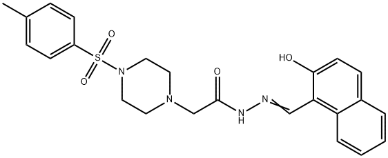 N'-[(2-hydroxy-1-naphthyl)methylene]-2-{4-[(4-methylphenyl)sulfonyl]-1-piperazinyl}acetohydrazide 结构式