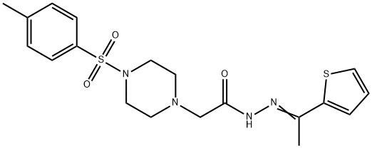 2-{4-[(4-methylphenyl)sulfonyl]-1-piperazinyl}-N'-[1-(2-thienyl)ethylidene]acetohydrazide 结构式