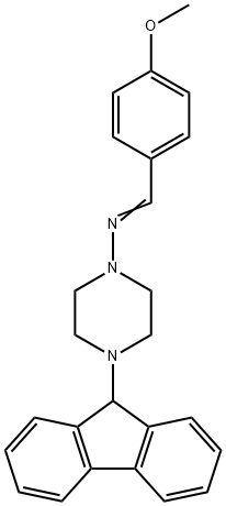 4-(9H-fluoren-9-yl)-N-(4-methoxybenzylidene)-1-piperazinamine 结构式