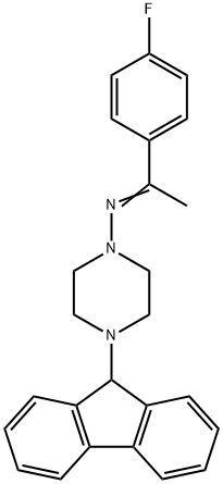 4-(9H-fluoren-9-yl)-N-[1-(4-fluorophenyl)ethylidene]-1-piperazinamine 结构式