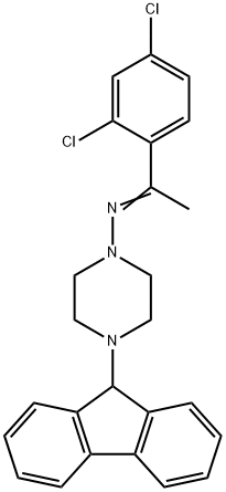 N-[1-(2,4-dichlorophenyl)ethylidene]-N-[4-(9H-fluoren-9-yl)-1-piperazinyl]amine 结构式