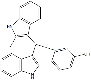 3-[bis(2-methyl-1H-indol-3-yl)methyl]phenol 结构式