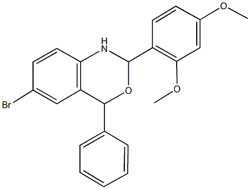 6-bromo-2-(2,4-dimethoxyphenyl)-4-phenyl-1,4-dihydro-2H-3,1-benzoxazine 结构式