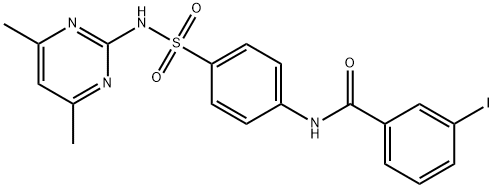 N-(4-{[(4,6-dimethylpyrimidin-2-yl)amino]sulfonyl}phenyl)-3-iodobenzamide 结构式