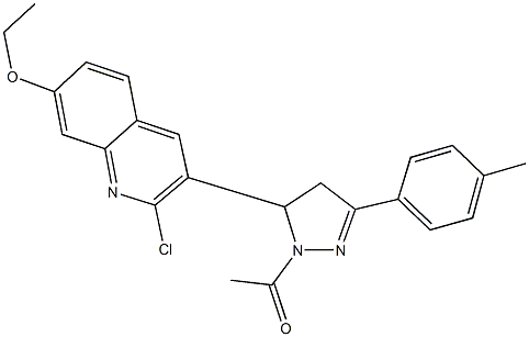 3-[1-acetyl-3-(4-methylphenyl)-4,5-dihydro-1H-pyrazol-5-yl]-2-chloro-7-quinolinyl ethyl ether 结构式