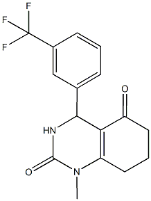 1-methyl-4-[3-(trifluoromethyl)phenyl]-4,6,7,8-tetrahydroquinazoline-2,5(1H,3H)-dione 结构式