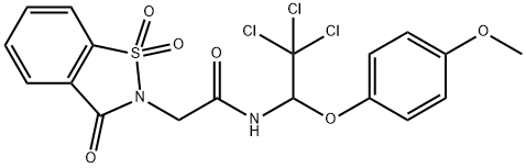 2-(1,1-dioxido-3-oxo-1,2-benzisothiazol-2(3H)-yl)-N-[2,2,2-trichloro-1-(4-methoxyphenoxy)ethyl]acetamide 结构式