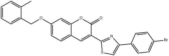 3-[4-(4-bromophenyl)-1,3-thiazol-2-yl]-7-[(2-methylbenzyl)oxy]-2H-chromen-2-one 结构式