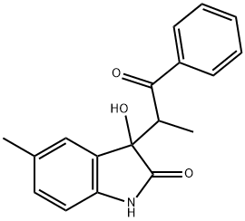 3-hydroxy-5-methyl-3-(1-methyl-2-oxo-2-phenylethyl)-1,3-dihydro-2H-indol-2-one 结构式