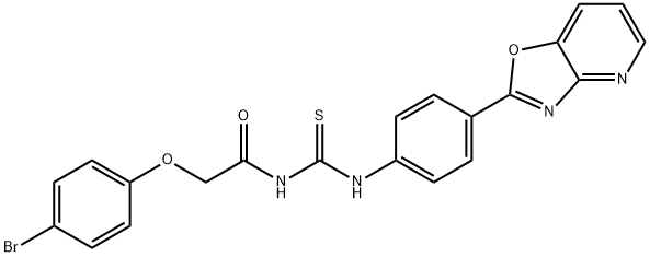 N-[(4-bromophenoxy)acetyl]-N'-(4-[1,3]oxazolo[4,5-b]pyridin-2-ylphenyl)thiourea 结构式