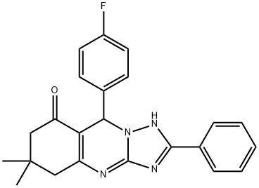 9-(4-fluorophenyl)-6,6-dimethyl-2-phenyl-5,6,7,9-tetrahydro[1,2,4]triazolo[5,1-b]quinazolin-8(4H)-one 结构式