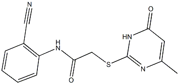 N-(2-cyanophenyl)-2-[(4-methyl-6-oxo-1,6-dihydro-2-pyrimidinyl)sulfanyl]acetamide 结构式