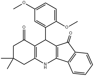 10-(2,5-dimethoxyphenyl)-7,7-dimethyl-6,7,8,10-tetrahydro-5H-indeno[1,2-b]quinoline-9,11-dione 结构式