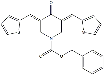 benzyl 4-oxo-3,5-bis(2-thienylmethylene)-1-piperidinecarboxylate 结构式