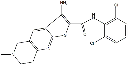 3-amino-N-(2,6-dichlorophenyl)-6-methyl-5,6,7,8-tetrahydrothieno[2,3-b][1,6]naphthyridine-2-carboxamide 结构式