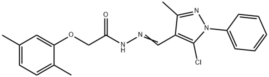 N'-[(5-chloro-3-methyl-1-phenyl-1H-pyrazol-4-yl)methylene]-2-(2,5-dimethylphenoxy)acetohydrazide 结构式