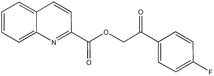 2-(4-fluorophenyl)-2-oxoethyl quinoline-2-carboxylate 结构式