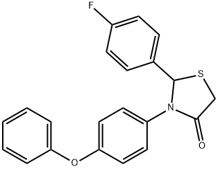 2-(4-fluorophenyl)-3-(4-phenoxyphenyl)-1,3-thiazolidin-4-one 结构式