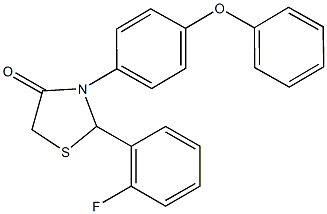 2-(2-fluorophenyl)-3-(4-phenoxyphenyl)-1,3-thiazolidin-4-one 结构式